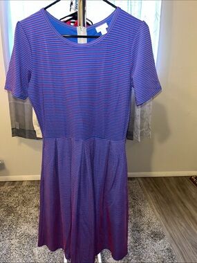 LulaRoe Like New Striped Dress Sz M